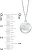 Thumbnail Image 1 of Diamond Accent Smiley Face with Heart-Eyes Pendant in Sterling Silver