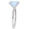 Emerald-Cut Sky Blue Topaz and 0.10 CT. T.W. Diamond Engagement Ring in 10K White Gold