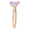 Thumbnail Image 2 of Oval Amethyst and 0.10 CT. T.W. Diamond Engagement Ring in 10K Rose Gold