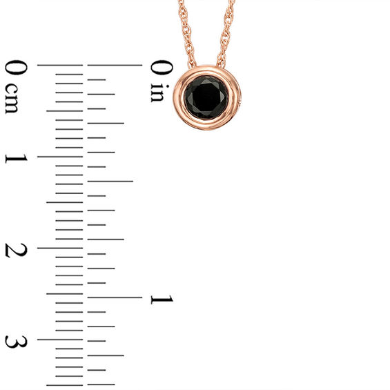 0.45 CT. Black Diamond Solitaire Bezel-Set Pendant in 10K Rose Gold