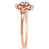 0.17 CT. T.W. Composite Diamond Heart-Sides Vintage-Style Promise Ring in 10K Rose Gold