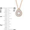 0.115 CT. T.W. Diamond Teardrop Frame Vintage-Style Pendant in 10K Rose Gold