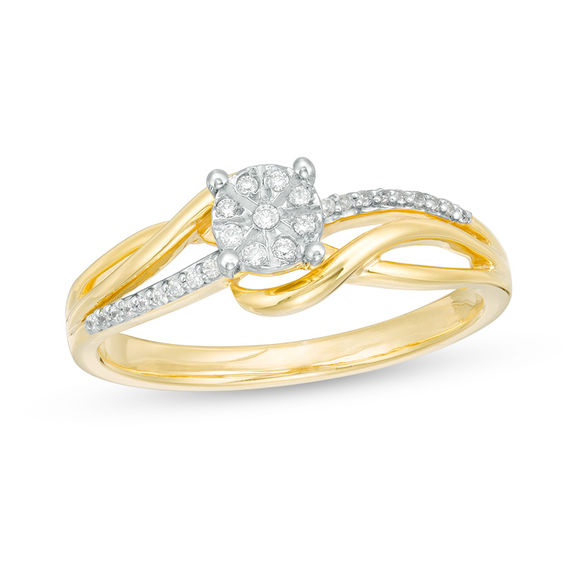 0.085 CT. T.W. Composite Diamond Bypass Promise Ring in 10K Gold