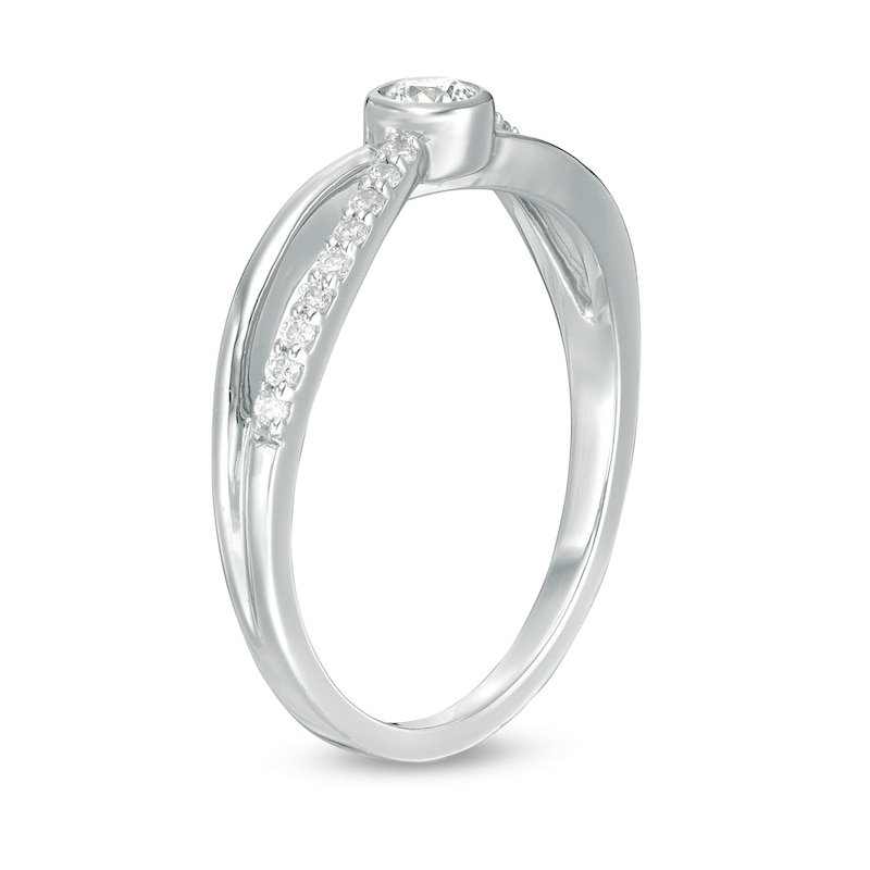 0.18 CT. T.W. Diamond Split Shank Promise Ring in 10K Gold|Peoples Jewellers