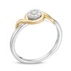 0.087 CT. T.W. Composite Diamond Bypass Promise Ring in Sterling Silver and 10K Gold