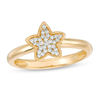 Thumbnail Image 0 of 0.10 CT. T.W. Diamond Vintage-Style Star Ring in 10K Gold