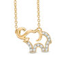 0.10 CT. T.W. Diamond Elephant Necklace in 10K Gold - 17"