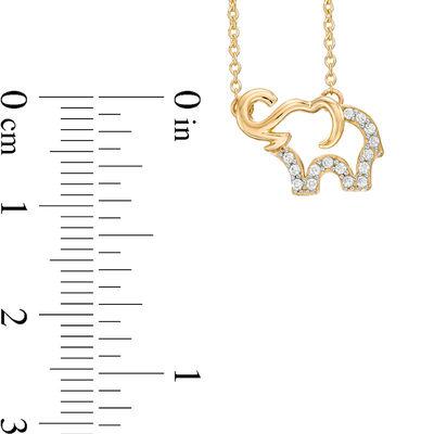 0.10 CT. T.W. Diamond Elephant Necklace in 10K Gold - 17"