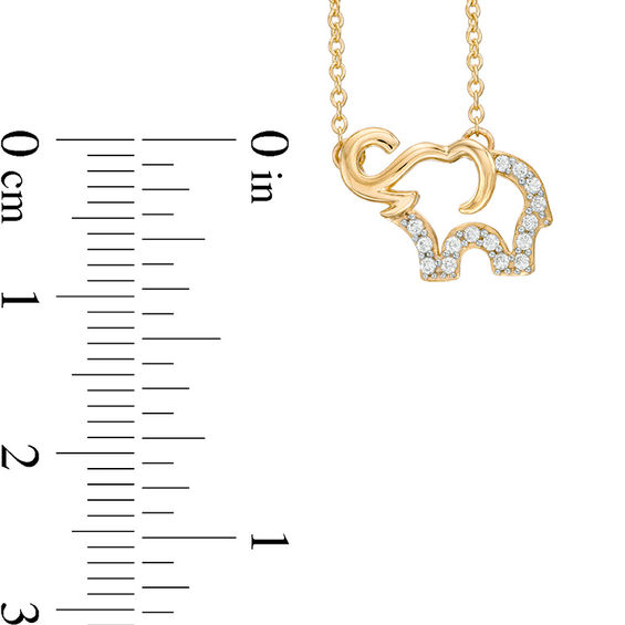 0.10 CT. T.W. Diamond Elephant Necklace in 10K Gold - 17"