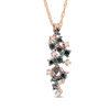 0.25 CT. T.W. Enhanced Black and White Diamond Linear Scatter Pendant in 10K Rose Gold