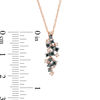 0.25 CT. T.W. Enhanced Black and White Diamond Linear Scatter Pendant in 10K Rose Gold