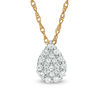 0.10 CT. T.W. Pear-Shaped Multi-Diamond Teardrop Pendant in 10K Gold