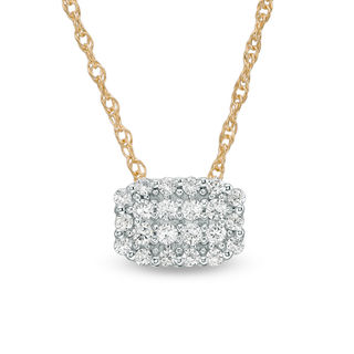 0.10 CT. T.W. Composite Diamond Cushion Pendant in 10K Gold