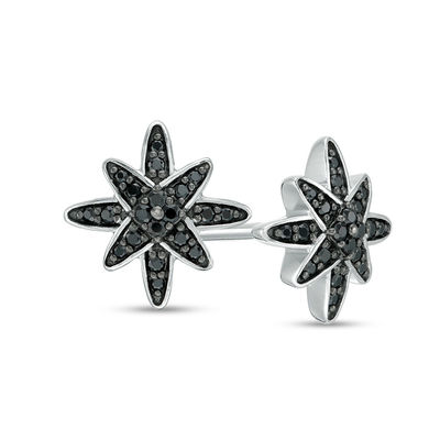 0.15 CT. T.W. Black Diamond Star Stud Earrings in Sterling Silver