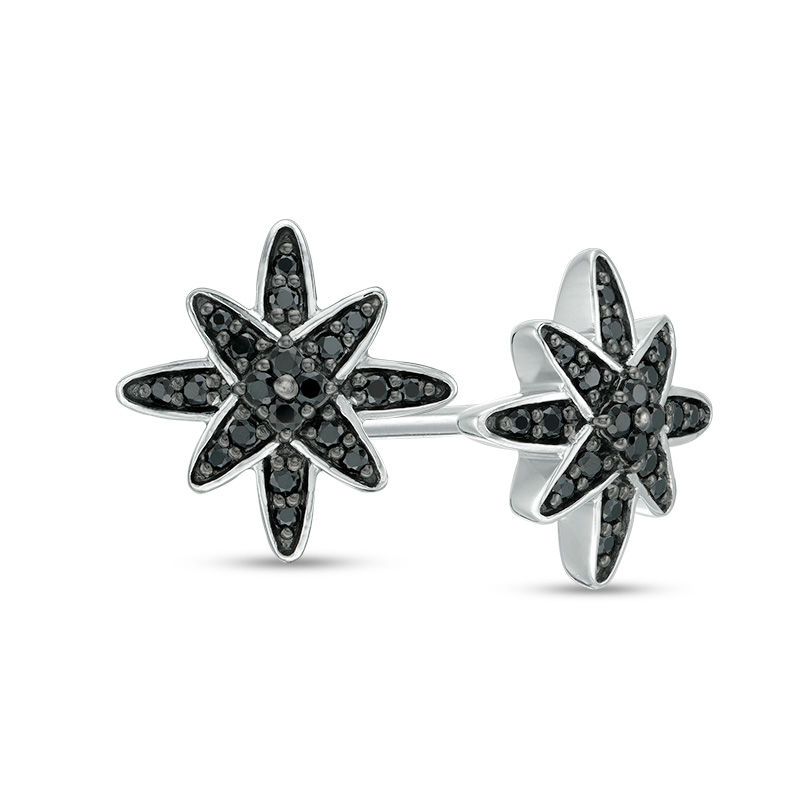 0.15 CT. T.W. Black Diamond Star Stud Earrings in Sterling Silver|Peoples Jewellers