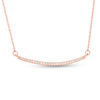 0.12 CT. T.W. Diamond Curved Bar Necklace in 10K Rose Gold