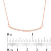 0.12 CT. T.W. Diamond Curved Bar Necklace in 10K Rose Gold