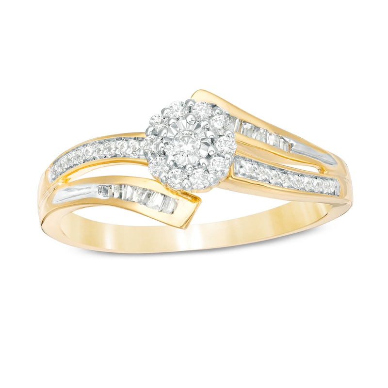 0.23 CT. T.W. Composite Diamond Bypass Promise Ring in 10K Gold
