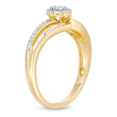 0.23 CT. T.W. Composite Diamond Bypass Promise Ring in 10K Gold