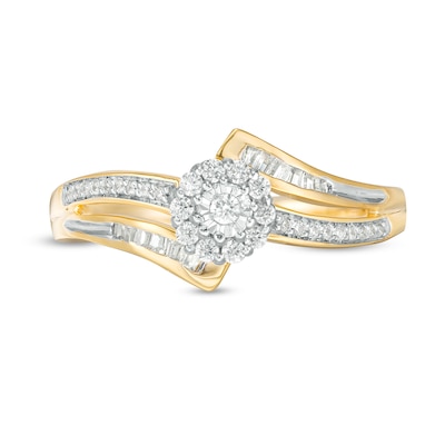 0.23 CT. T.W. Composite Diamond Bypass Promise Ring in 10K Gold