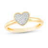 0.10 CT. T.W. Diamond Vintage-Style Heart Ring in 10K Gold