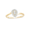 Thumbnail Image 0 of 0.145 CT. T.W. Diamond Teardrop Frame Promise Ring in 10K Gold