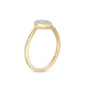 Thumbnail Image 1 of 0.145 CT. T.W. Diamond Teardrop Frame Promise Ring in 10K Gold