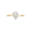 Thumbnail Image 2 of 0.145 CT. T.W. Diamond Teardrop Frame Promise Ring in 10K Gold