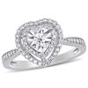 Thumbnail Image 0 of 0.36 CT. T.W. Diamond Double Heart Frame Engagement Ring in Sterling Silver