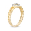 Thumbnail Image 1 of 0.145 CT. T.W. Quad Diamond Tilted Square Frame Link Shank Promise Ring in 10K Gold