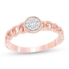 0.086 CT. T.W. Composite Diamond Link Shank Promise Ring in 10K Rose Gold