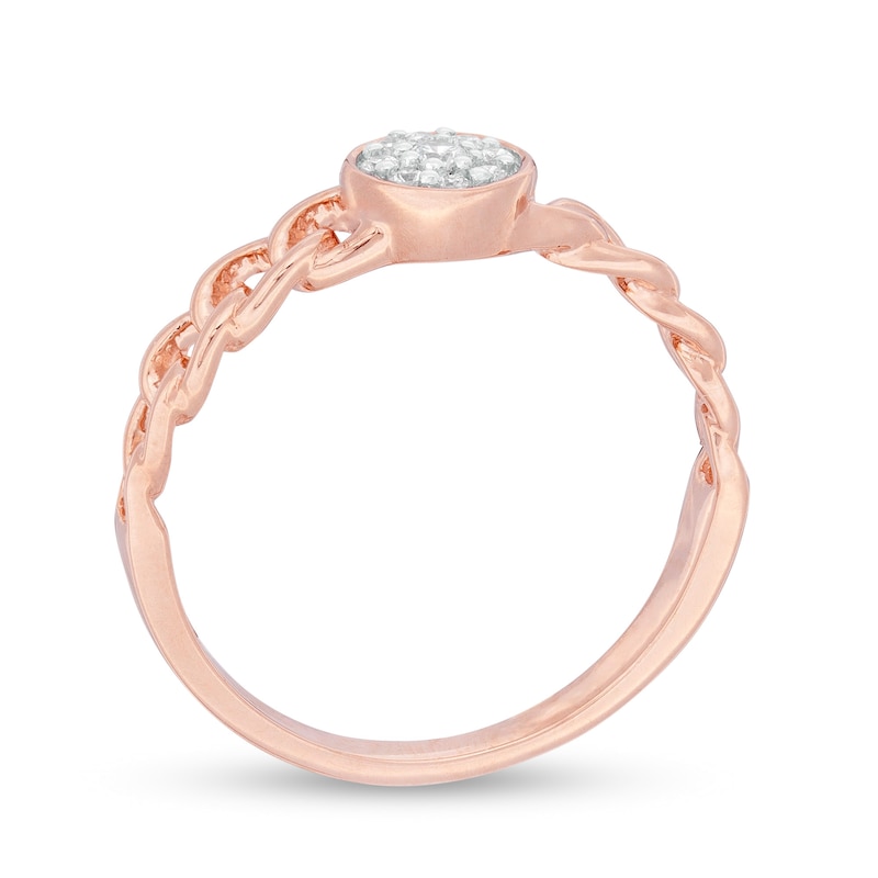 0.086 CT. T.W. Composite Diamond Link Shank Promise Ring in 10K Rose Gold