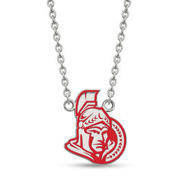 NHL Enamel Team Logo Necklace in Sterling Silver (Select Team)