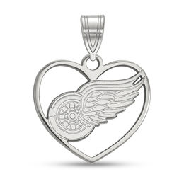 NHL Team Logo Heart Pendant in Sterling Silver (Select Team)