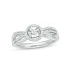 Thumbnail Image 0 of 0.10 CT. T.W. Composite Diamond Frame Crossover Ring in Sterling Silver