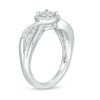 0.10 CT. T.W. Composite Diamond Frame Crossover Ring in Sterling Silver