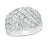 Thumbnail Image 0 of 0.50 CT. T.W. Diamond Multi-Row Wave Ring in Sterling Silver