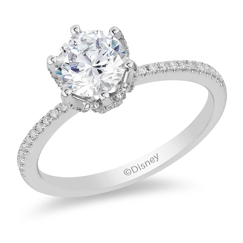 Enchanted Disney Elsa 1.25 CT. T.W. Diamond Snowflake Engagement Ring in 14K White Gold|Peoples Jewellers