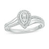 Thumbnail Image 0 of 0.18 CT. T.W. Diamond Teardrop Frame Promise Ring in Sterling Silver