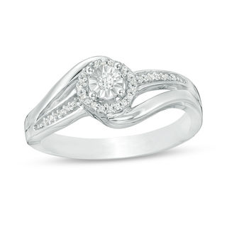 0.085 CT. T.W. Composite Diamond Bypass Promise Ring in Sterling Silver