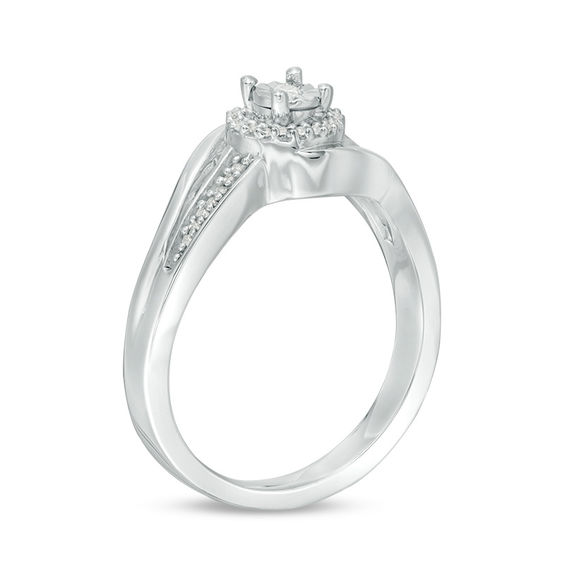 0.085 CT. T.W. Composite Diamond Bypass Promise Ring in Sterling Silver