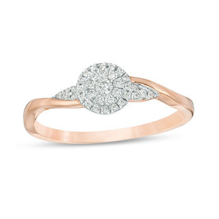 0.145 CT. T.W. Composite Diamond Promise Ring in 10K Rose Gold