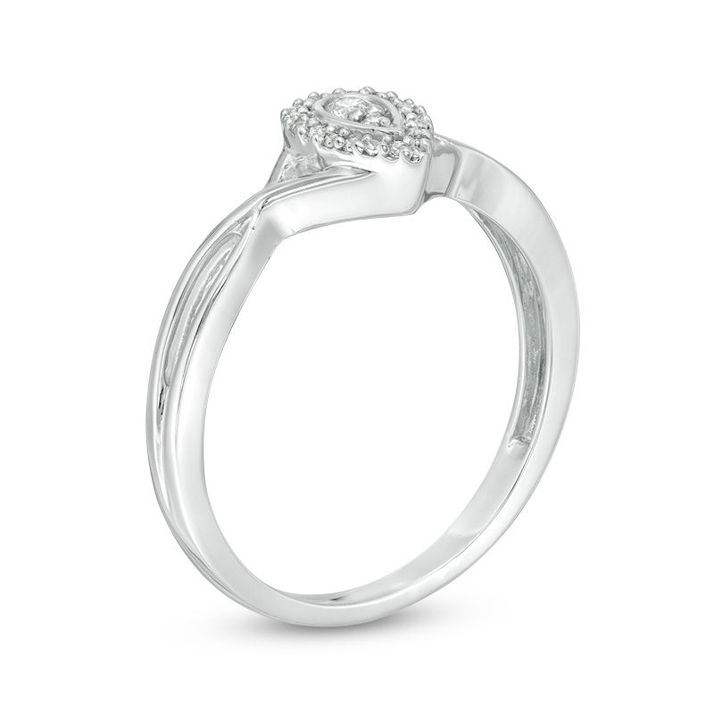 0.085 CT. T.W. Composite Diamond Teardrop Promise Ring in Sterling Silver|Peoples Jewellers