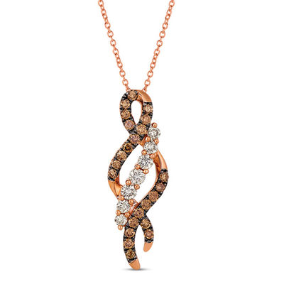 Le Vian Chocolate Diamonds® and Crème Brûlée Diamonds™ 0.73 CT. T.W. Diamond Infinity Pendant in 14K Strawberry Gold™