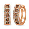 Thumbnail Image 0 of Le Vian Chocolate Diamonds® and Crème Brûlée Diamonds™ 1.05 CT. T.W. Diamond Hoop Earrings in 14K Strawberry Gold™