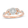 Thumbnail Image 0 of 0.18 CT. T.W. Diamond Leaves Promise Ring in 10K Rose Gold