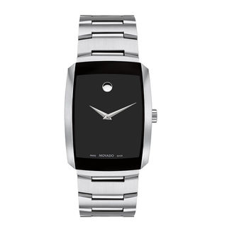 Men's Movado Eliro Watch with Tonneau Black Dial (Model: 0607186)