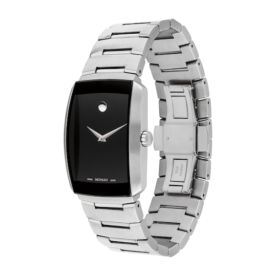 Men's Movado Eliro Watch with Tonneau Black Dial (Model: 0607186)