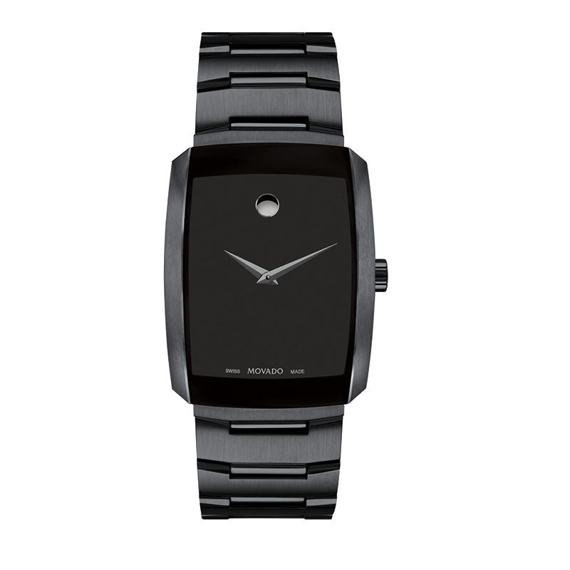 Men's Movado Eliro Black PVD Watch with Tonneau Black Dial (Model: 0607187)