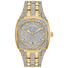 Thumbnail Image 0 of Men's Bulova Phantom Crystal Accent Gold-Tone Watch with Square Silver-Tone Dial (Model: 98B323)
